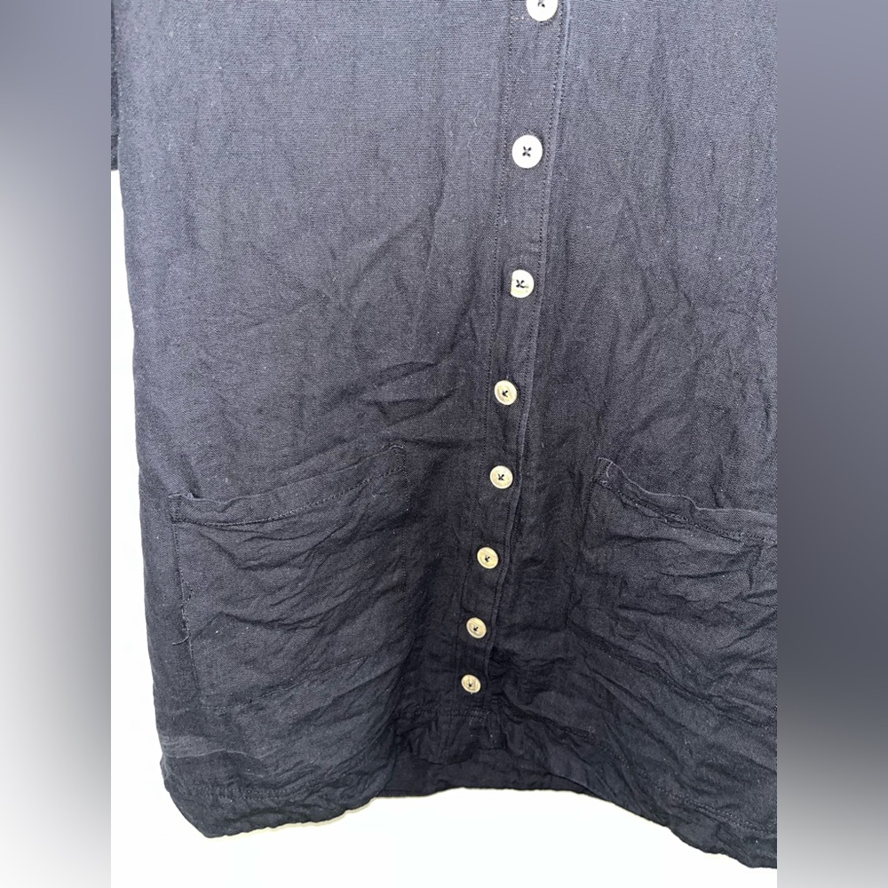 Pilcro Black Button Down Linen Shirt Dress Anthropologie - Picture 11 of 11